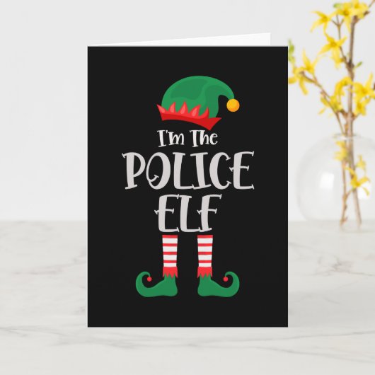Im The Police Elf Matching Kerstmis 2021 Kaart (Gele Bloem)