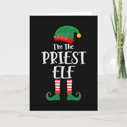 Im The Priest Elf Matching Christmas Kaart (Voorkant)