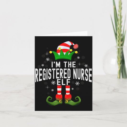 I'm The Registered Nurse Elf Christmas Family Pjs Kaart (Voorkant)