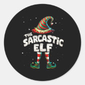 I'm The Sarcastic Elf Family Matching Group Christ Ronde Sticker (Voorkant)