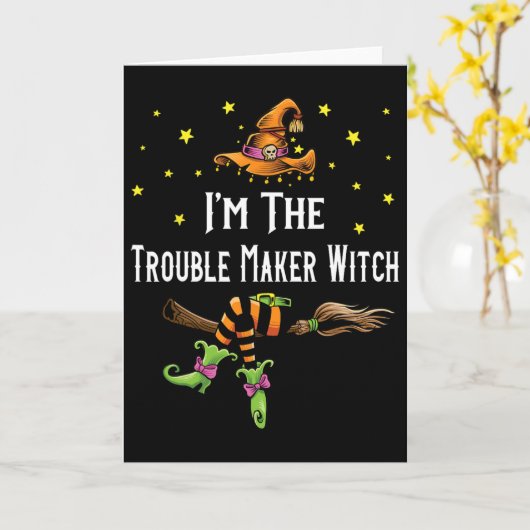 Im The Trouble Maker Witch Halloween Matching Grou Kaart (Gele Bloem)