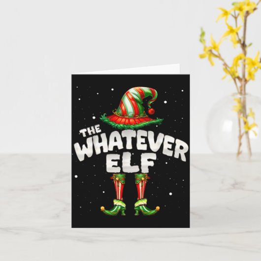 I'm The Whatever Elf Family Matching Group Christm Kaart (Gele Bloem)