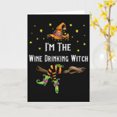 Im The Wine Drinking Witch Halloween Matching Grou Kaart (Gele Bloem)