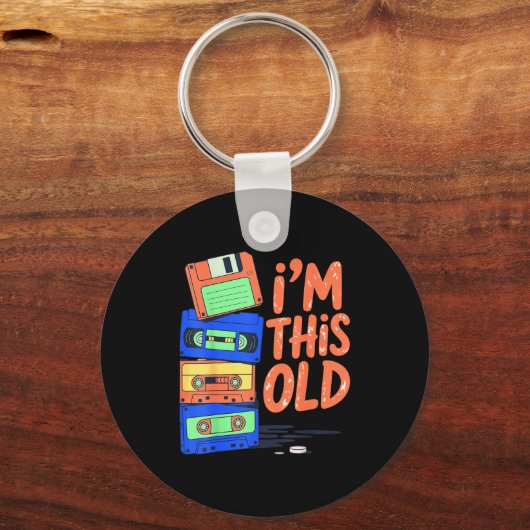 I'm This Old Funny Retro Floppy Cette Design Vinta Sleutelhanger (Voorkant)