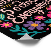 IM trok zijn 5-klok overal Boho Floral RET Poster (Hoek)