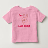 I'm Two Let's Party - T-shirt voor peuters (Voorkant)