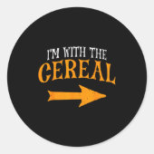 I'm With Cereal Halloween Costume Funny Couples Ce Ronde Sticker (Voorkant)