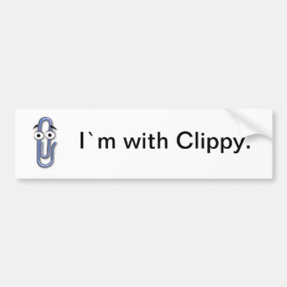 "I'm with Clippy" Car Sticker