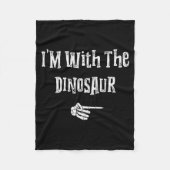 I'm With Dinosaur Halloween Costume Funny Couples Fleece Deken (Voorkant)