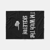 I'm With Skeleton Halloween Costume Funny Couples Fleece Deken (Voorkant (Horizontaal))