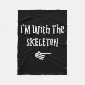 I'm With Skeleton Halloween Costume Funny Couples Fleece Deken (Voorkant)