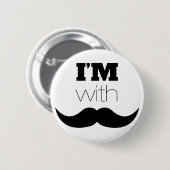I'm With Snorhaar Ronde Button 5,7 Cm (Voorkant /achterkant)