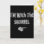I'm With Squirrel Halloween Costume Funny Couples  Kaart (Gele Bloem)