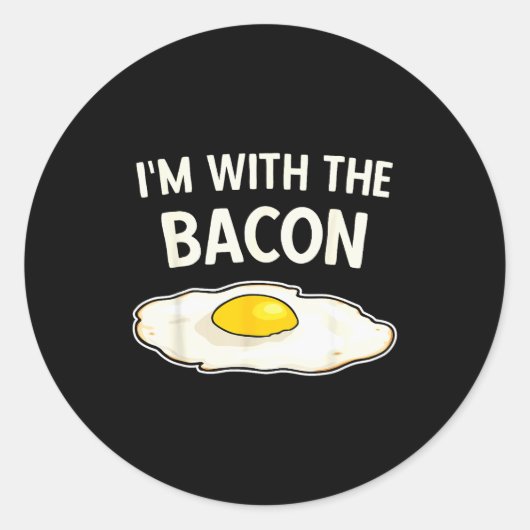 I'm With The Bacon Eggs Easy Halloween Matching Co Ronde Sticker (Voorkant)
