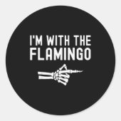 I'm With The Flamingo Matching Couples Halloween F Ronde Sticker (Voorkant)