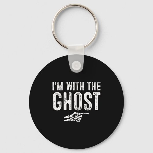 I'm With The Ghost Easy Costume Halloween Couples  Sleutelhanger (Voorkant)