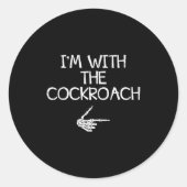 I'm With The Roach Halloween Costume Couples Match Ronde Sticker (Voorkant)
