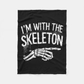 I'm With The Skeleton Funny Halloween Costume Fleece Deken (Voorkant)
