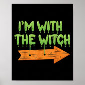 I'm With The Witch Halloween Couples Matching Soky Poster (Voorkant)