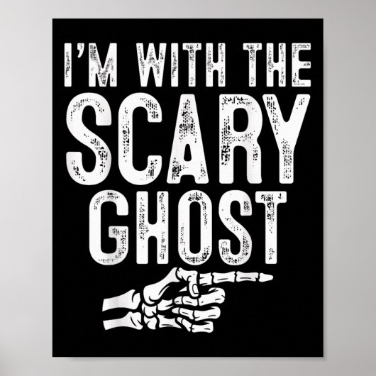 I'm With The Y Ghost Easy Costume Halloween Couple Poster (Voorkant)