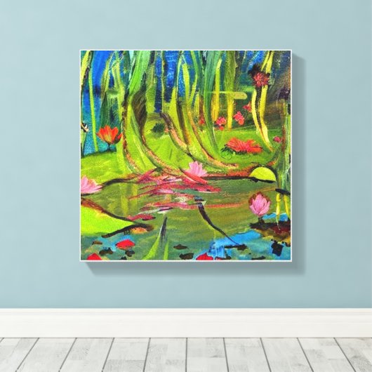 Image : A beautiful lagoon. Canvas Afdruk (Insitu (Houten vloer))