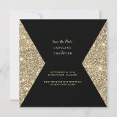 Image à paillettes dorées et faire-part de date de (Devant)