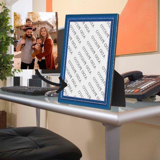 Image Cadre Bleu Ajouter Votre Plaque Photo