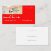 Image CCTV pour Carte de visite (Devant / Derrière)