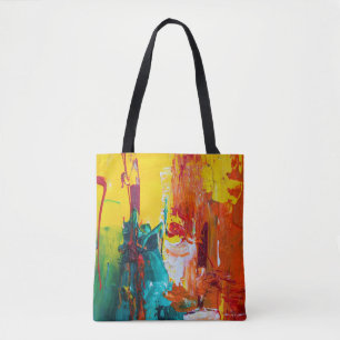 Image colorée abstraite sur sac fourre-tout