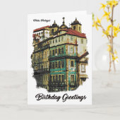 Image colorée carte d'anniversaire de Porto, (Fleur jaune)