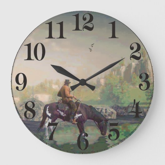 Image Cowboy pour horloge murale acrylique (Recto)