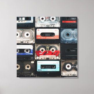 Image de cassettes rétro sur toile