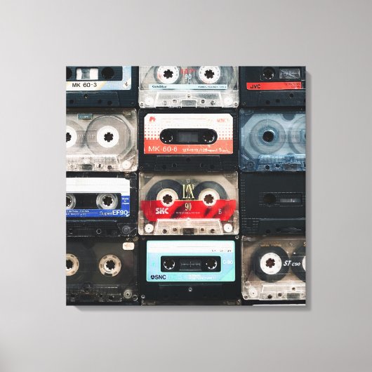 Image de cassettes rétro sur toile (Recto)