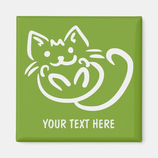 Image de chat aimant de couleur personnalisé (Devant)