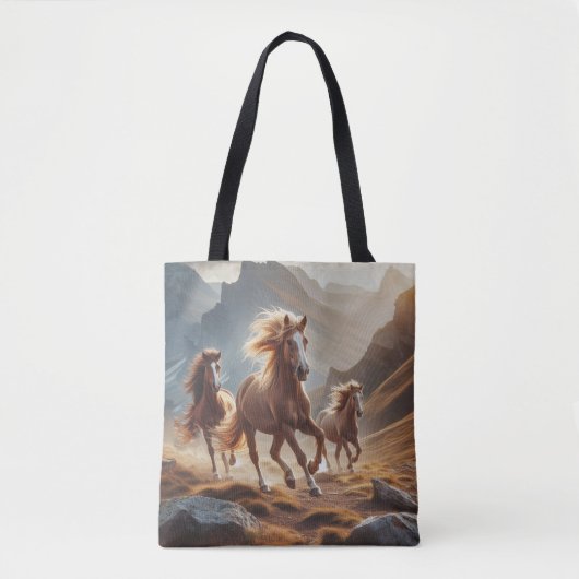 Image de chevaux sur un tote bag (Devant)