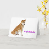 Image de chien pour la carte de voeux d'anniversai (Fleur jaune)