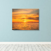 Image de coucher de soleil sur la plage sur toile (Insitu (Plancher de Bois))