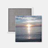Image de coucher de soleil sur un aimant de réfrig (Recto/Verso)