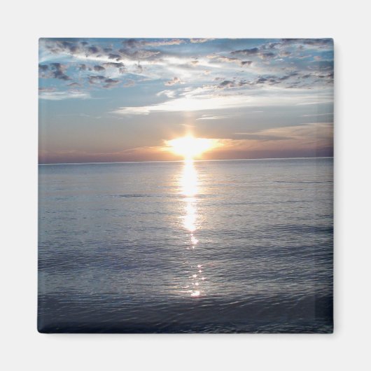 Image de coucher de soleil sur un aimant de réfrig (Devant)