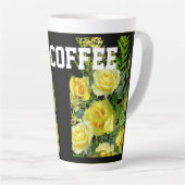 Image de fleur jaune Tasse de latte avec texte Mon (Angle droit)