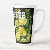 Image de fleur jaune Tasse de latte avec texte Mon (Droite)