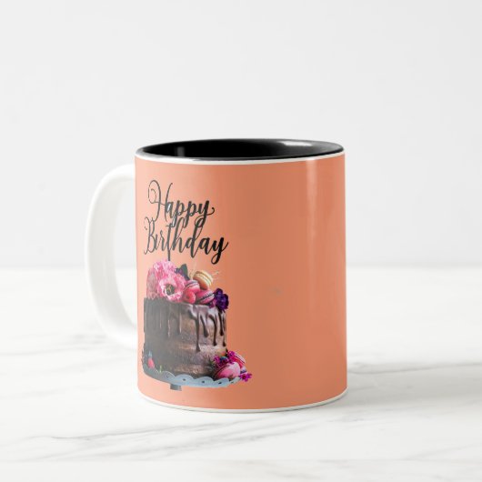 Image de gâteau d'anniversaire Mug de café à deux (Devant gauche)