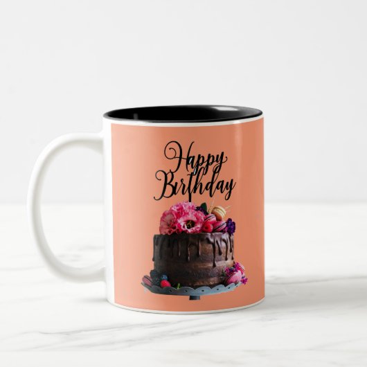 Image de gâteau d'anniversaire Mug de café à deux  (Gauche)
