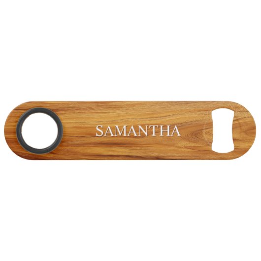Image de logo en bois de teck avec texte blanc (Devant (Horizontal))