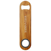 Image de logo en bois de teck avec texte blanc (Devant)