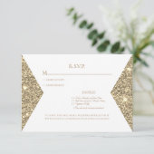 Image de paillettes dorées et RSVP de mariage mode (Debout devant)