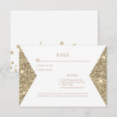 Image de paillettes dorées et RSVP de mariage mode (Devant / Derrière)