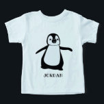 Image de pingouin mignon Bébé personnalisé<br><div class="desc">Amusant et sucré,  personnalisez ce mignon maillot de bébé pingouin avec le nom de votre enfant. Avec mon illustration de pingouin en noir et blanc avec une typographie amusante.</div>