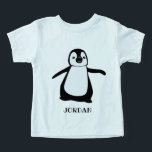 Image de pingouin mignon Bébé personnalisé<br><div class="desc">Amusant et sucré,  personnalisez ce mignon maillot de bébé pingouin avec le nom de votre enfant. Avec mon illustration de pingouin en noir et blanc avec une typographie amusante.</div>