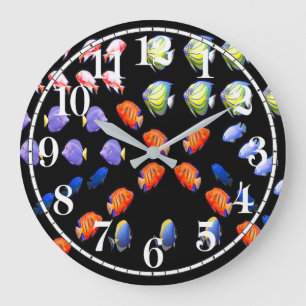 Image de poisson tropicale pour horloge murale acr